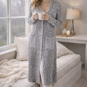 FP2 Saturday Sunday Anthropologie Semana Gray Heather Knit Duster Cardigan Sweat